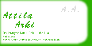 attila arki business card
